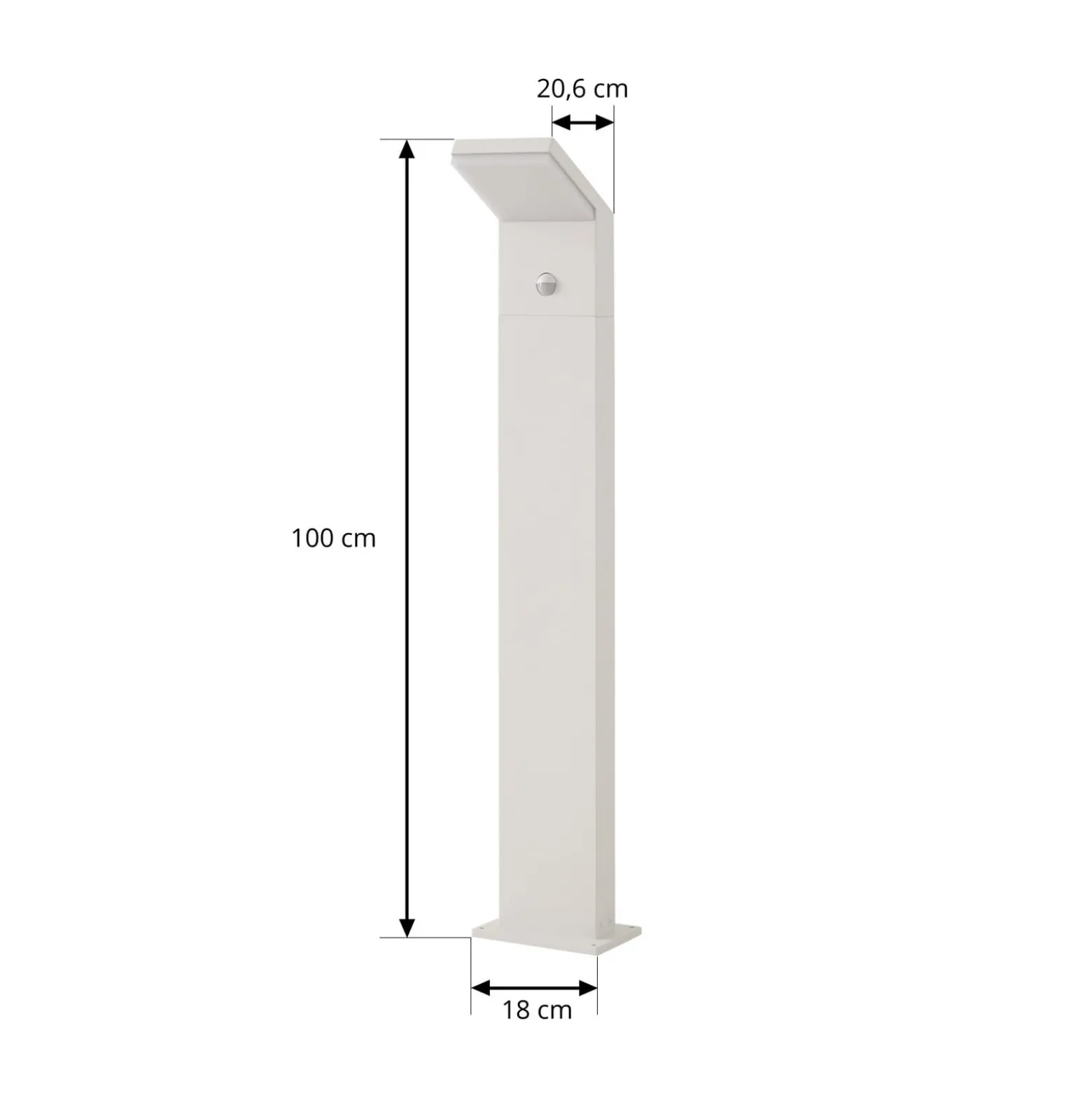 Arcchio LED-pylväsvalaisin Yolena, anturi, 100 cm, valkoinen, IP54
