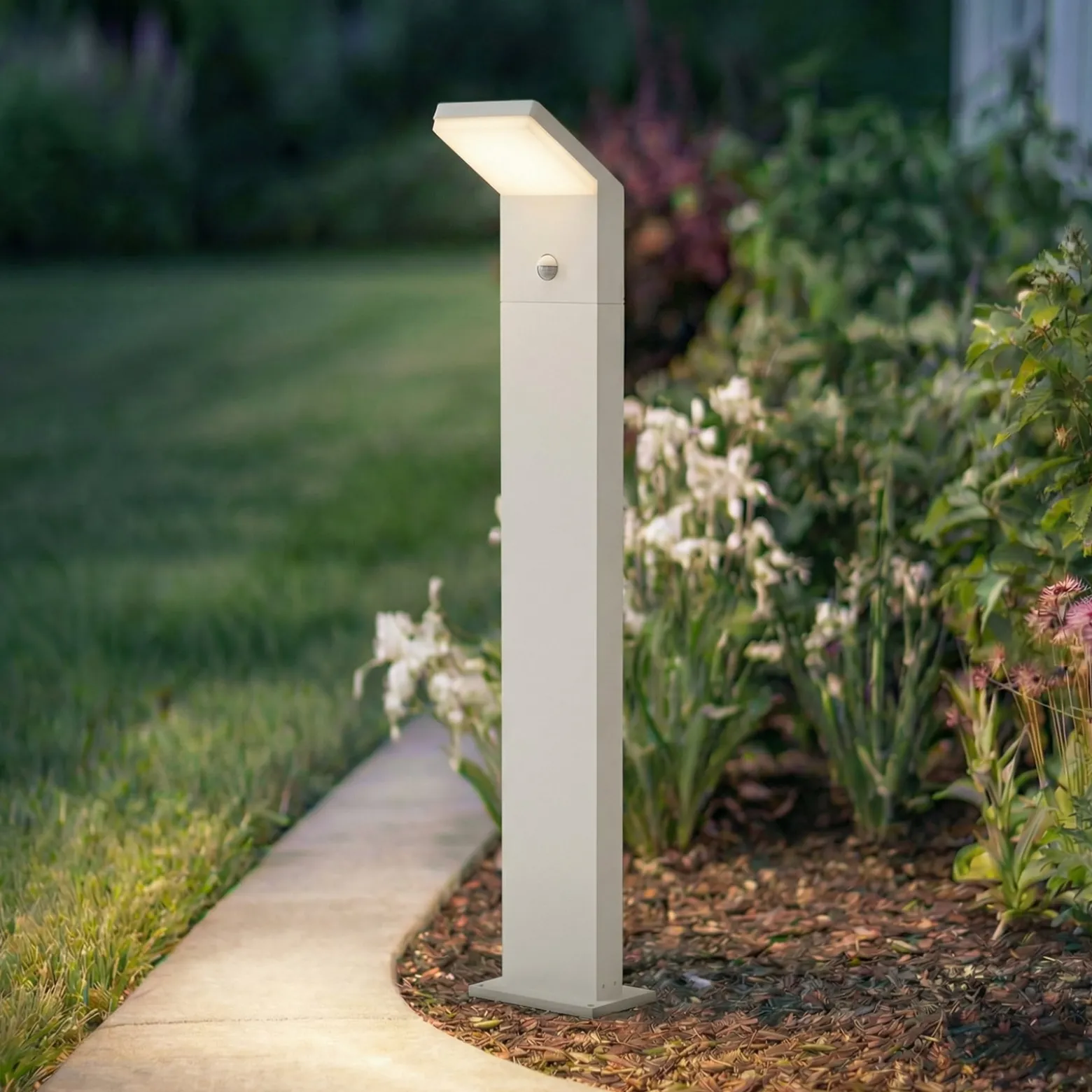 Arcchio LED-pylväsvalaisin Yolena, anturi, 100 cm, valkoinen, IP54