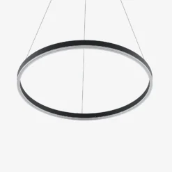 Arcchio LED-riippuvalaisin Albiona, musta, 1 rengas, Ø 60 cm