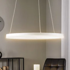 Arcchio LED-riippuvalaisin Albiona, valkoinen, 1 rengas, Ø 60 cm