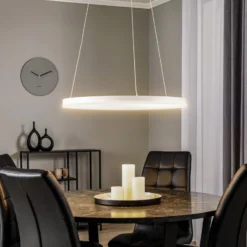 Arcchio LED-riippuvalaisin Albiona, valkoinen, 1 rengas, Ø 60 cm