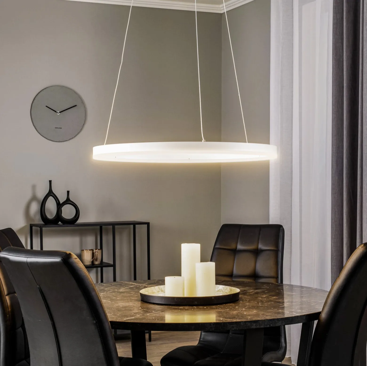 Arcchio LED-riippuvalaisin Albiona, valkoinen, 1 rengas, Ø 60 cm