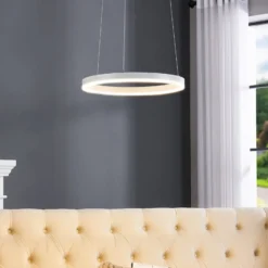 Arcchio LED-riippuvalaisin Albiona, valkoinen, 1 rengas, Ø 40 cm