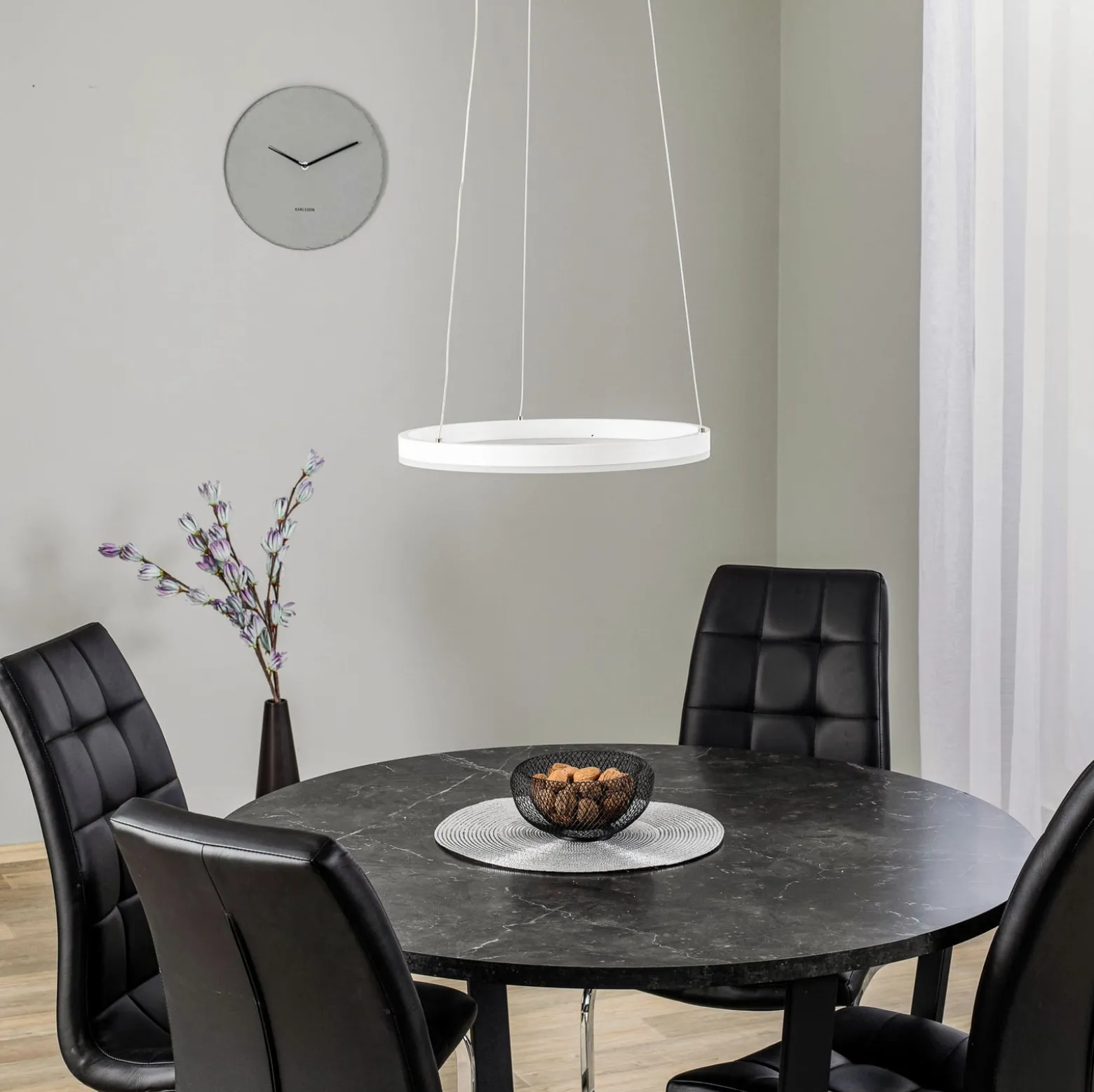 Arcchio LED-riippuvalaisin Albiona, valkoinen, 1 rengas, Ø 40 cm
