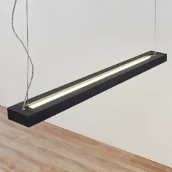 Arcchio LED-riippuvalaisin Cuna, musta, 122cm, metallia