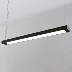 Arcchio LED-riippuvalaisin Cuna, musta, 122cm, metallia