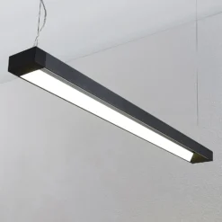 Arcchio LED-riippuvalaisin Cuna, musta, 122cm, metallia