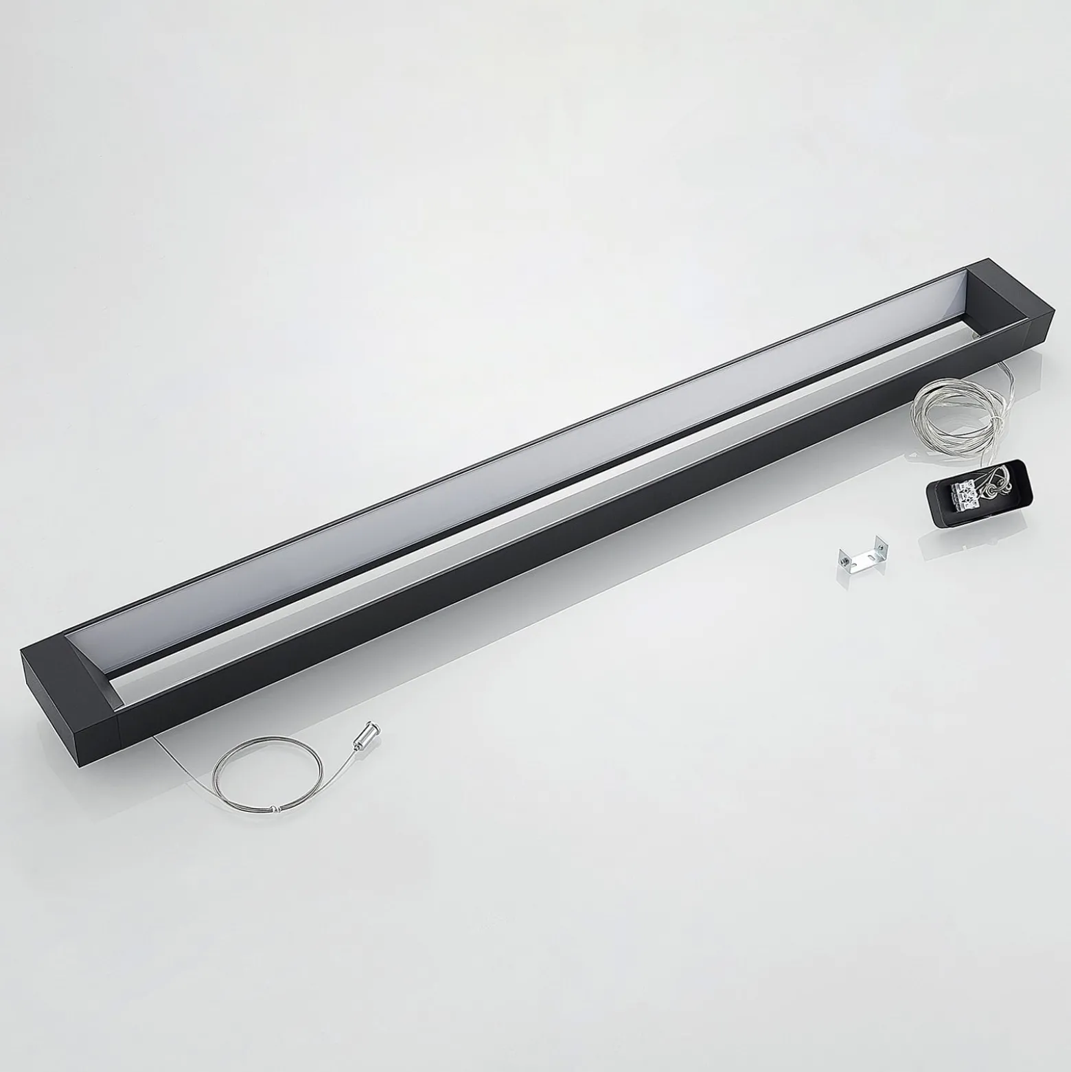 Arcchio LED-riippuvalaisin Cuna, musta, 122cm, metallia