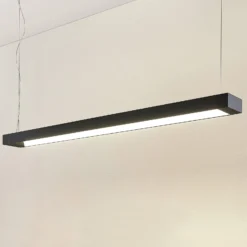 Arcchio LED-riippuvalaisin Cuna, musta, 122cm, metallia