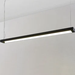 Arcchio LED-riippuvalaisin Cuna, musta, 162cm, metallia
