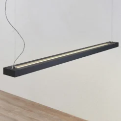 Arcchio LED-riippuvalaisin Cuna, musta, 162cm, metallia