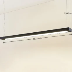 Arcchio LED-riippuvalaisin Cuna, musta, 162cm, metallia