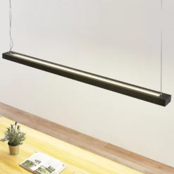Arcchio LED-riippuvalaisin Cuna, musta, 162cm, metallia
