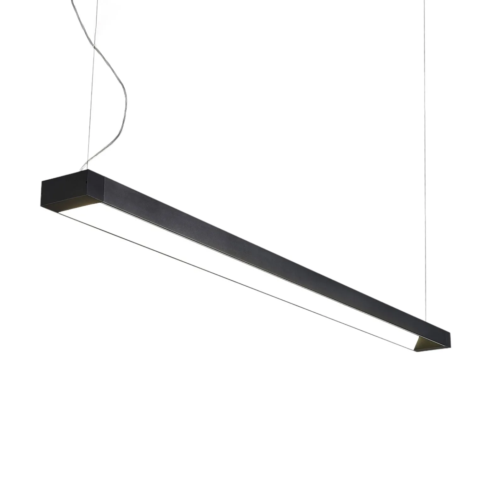 Arcchio LED-riippuvalaisin Cuna, musta, 162cm, metallia
