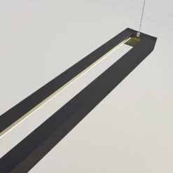 Arcchio LED-riippuvalaisin Cuna, musta, 162cm, metallia