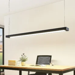 Arcchio LED-riippuvalaisin Cuna, musta, 162cm, metallia