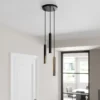 Arcchio LED-riippuvalaisin Franka, 3-valo, Ø 24 cm, musta