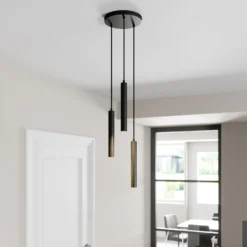 Arcchio LED-riippuvalaisin Franka, 3-valo, Ø 24 cm, musta