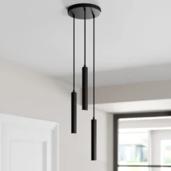 Arcchio LED-riippuvalaisin Franka, 3-valo, Ø 24 cm, musta