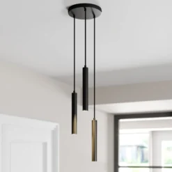 Arcchio LED-riippuvalaisin Franka, 3-valo, Ø 24 cm, musta