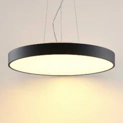 Arcchio LED-riippuvalaisin Vanida, musta, Ø 60 cm, ylös/alas -valaisin