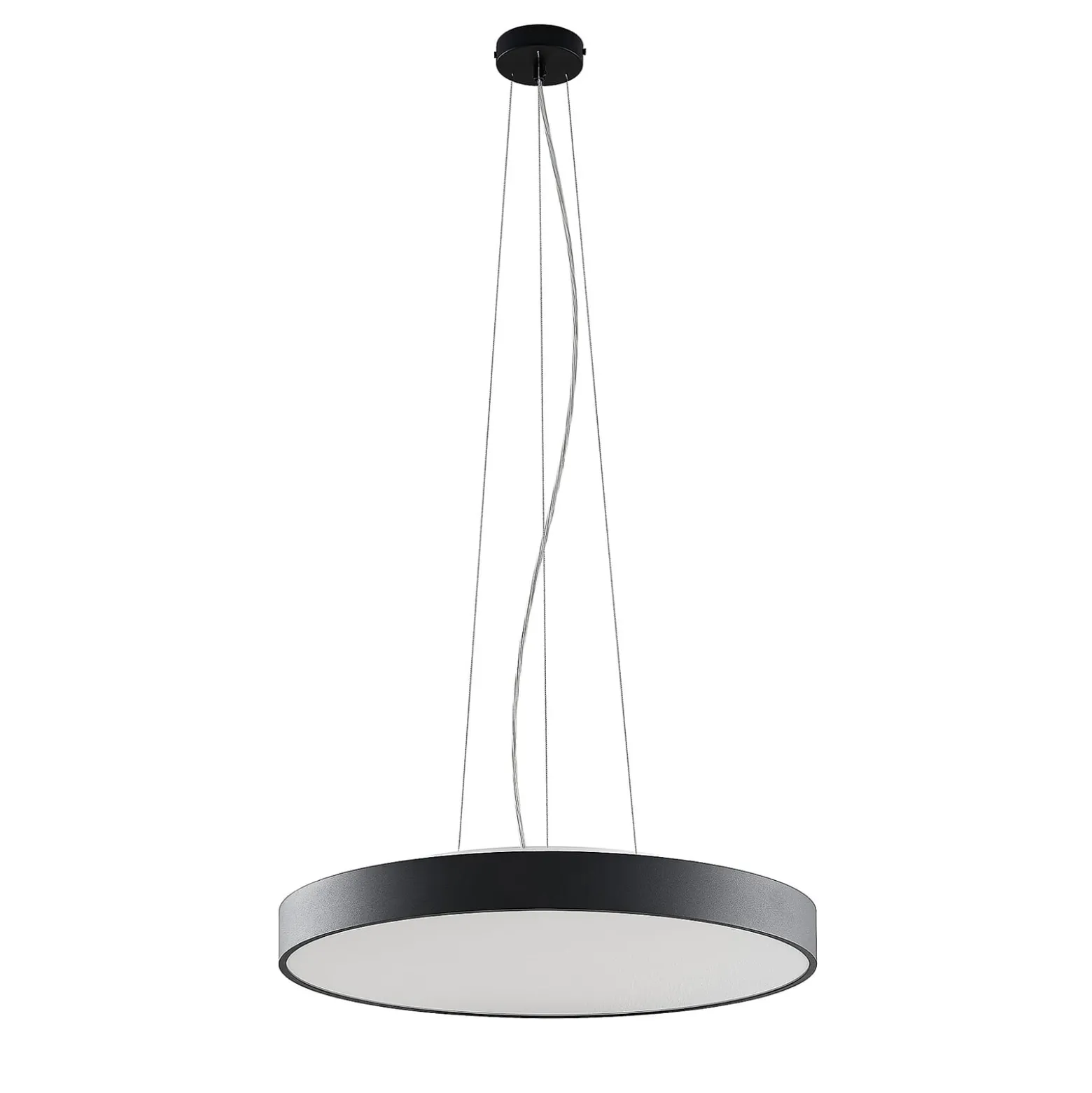 Arcchio LED-riippuvalaisin Vanida, musta, Ø 60 cm, ylös/alas -valaisin