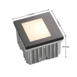 Arcchio LED-seinään upotettava valaisin Zamo, musta, 11 cm, IP65