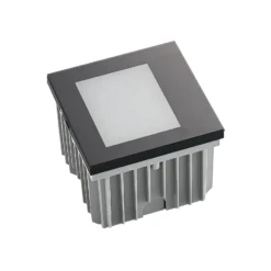 Arcchio LED-seinään upotettava valaisin Zamo, musta, 11 cm, IP65