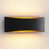 Arcchio LED-seinävalaisin Jelle, 27 cm, musta/kulta, ylös/alasvalo