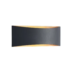 Arcchio LED-seinävalaisin Jelle, 27 cm, musta/kulta, ylös/alasvalo