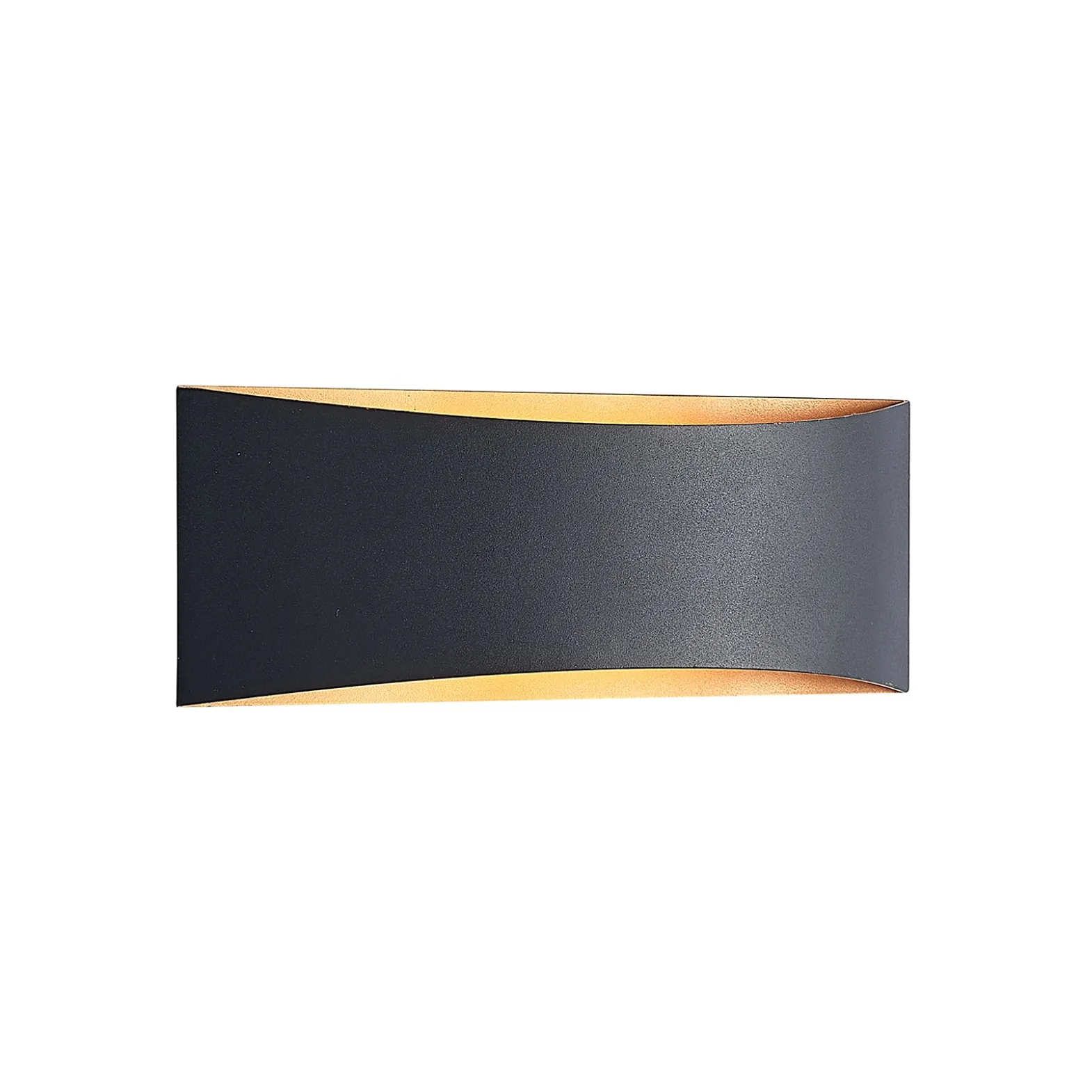 Arcchio LED-seinävalaisin Jelle, 27 cm, musta/kulta, ylös/alasvalo