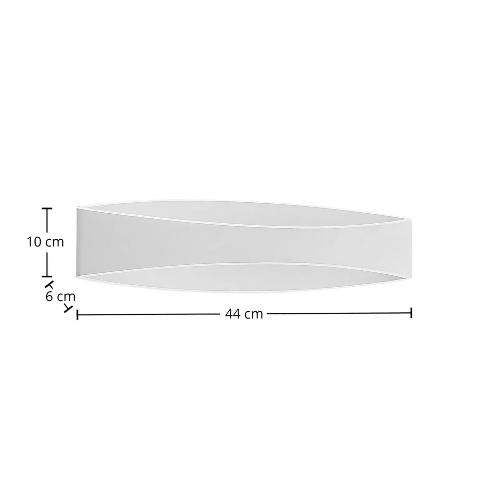Arcchio LED-seinävalaisin Jelle, 44 cm, valkoinen, metalli, ylös/alasvalo