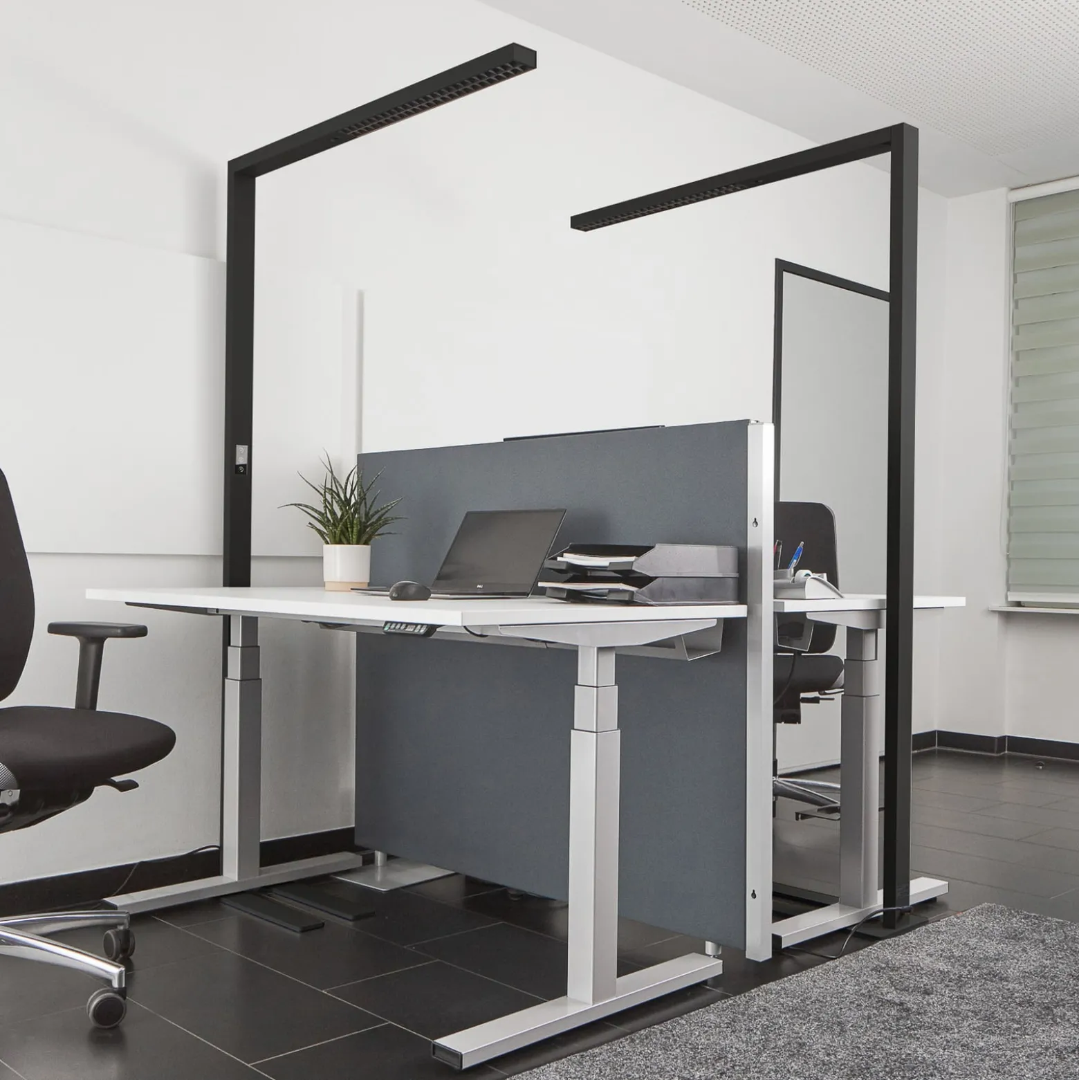 Arcchio LED-toimistovalaisin Jolinda, 2 kpl, musta, 4000K