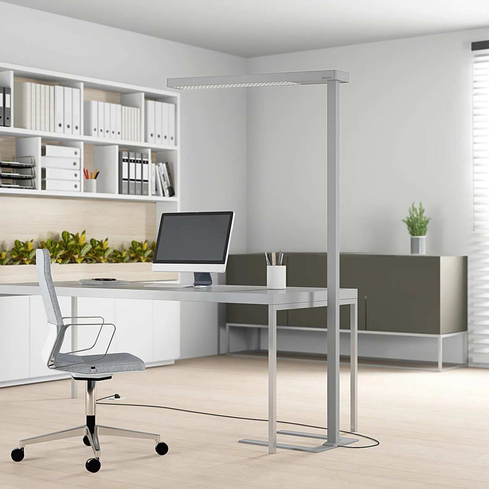 Arcchio LED toimistovalaisin Susi, 2 kpl, hopea, sensori, CCT