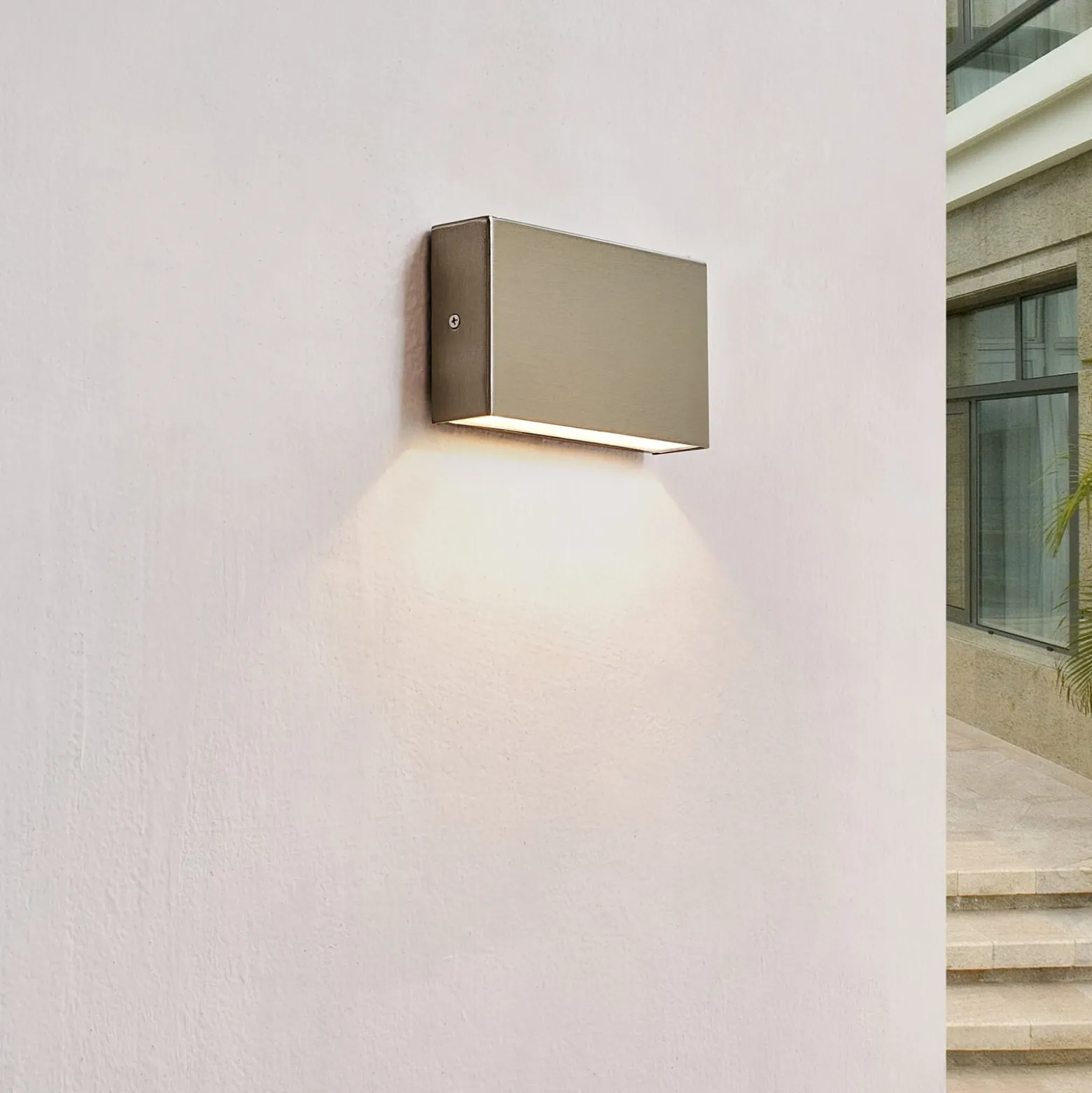 Arcchio LED-ulkoseinälamppu Karline, 530 lm, ruostumaton teräs, IP65