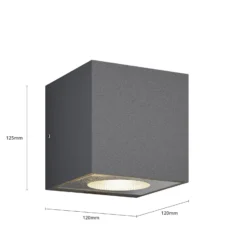 Arcchio LED-ulkoseinälamppu Tassnim, 1-lamppuinen, antrasiitti, IP65