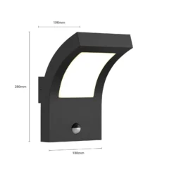 Arcchio LED-ulkoseinävalaisin Advik, antrasiitti, IP54, anturi