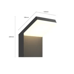 Arcchio LED-ulkoseinävalaisin Yolena, antrasiitti, alumiini, 21cm