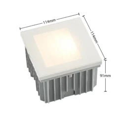 Arcchio LED upotettava seinävalaisin Zamo, säleikkö, valkoinen, metalli, IP65