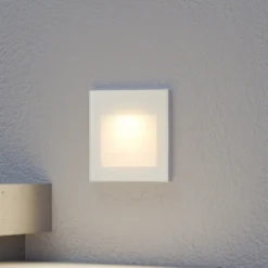 Arcchio LED upotettava seinävalaisin Zamo, säleikkö, valkoinen, metalli, IP65