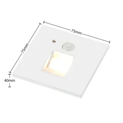 Arcchio LED uppoasennusvalaisin Neru, 7 cm, valkoinen, kulmikas, anturi