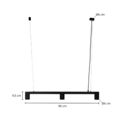Arcchio riippuvalaisin Brinja, musta, 90 cm, 3-lamppuinen, GU10