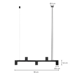 Arcchio riippuvalaisin Brinja, musta, 120 cm, 5-lamppuinen, GU10