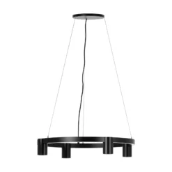 Arcchio riippuvalaisin Brinja, musta, Ø 64 cm, 4-lamppuinen, GU10