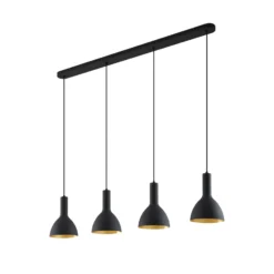Arcchio riippuvalo Cosmina, 4-lamppuinen, pituus 120 cm, musta