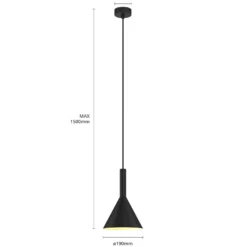 Arcchio riippuvalo Tadej, musta-valkoinen, Ø 19 cm, metalli, E27