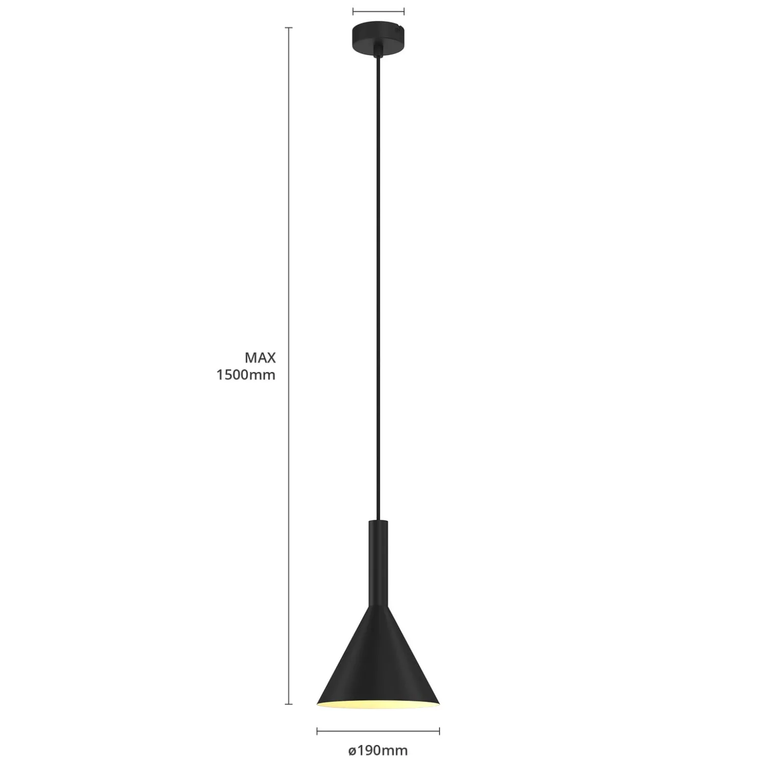 Arcchio riippuvalo Tadej, musta-valkoinen, Ø 19 cm, metalli, E27