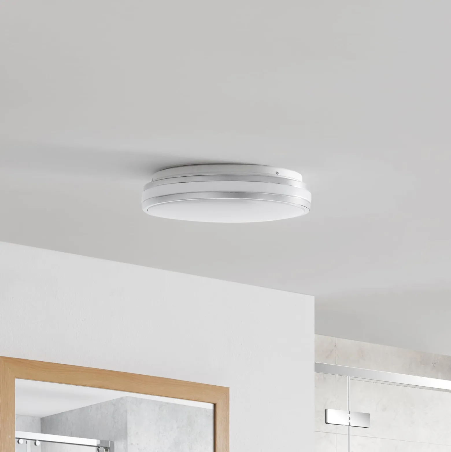 Arcchio Sinovu LED-kylpyhuoneen kattovalaisin, kromi, 34 cm