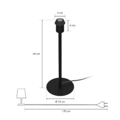 Arden pöytävalaisin ilman varjostinta, musta, korkeus 44cm