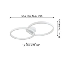 Armandolo LED-kattovalaisin, valkoinen, pituus 67 cm, CCT, RGB